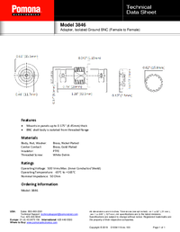 Thumbnail of document Data Sheet - 3846 BNC (F) To BNC (F) Coupler, Isolated Gnd